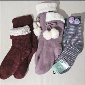 Set Of 3 Winter house socks